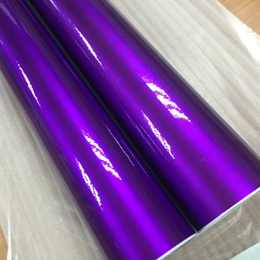 Glitter Vinyl Roll - プレミアムグロスメタルキャンディパープルビニールカーラップフィルムロール（エアリリース付き、自己粘着グリッターデカールカーラッピング）