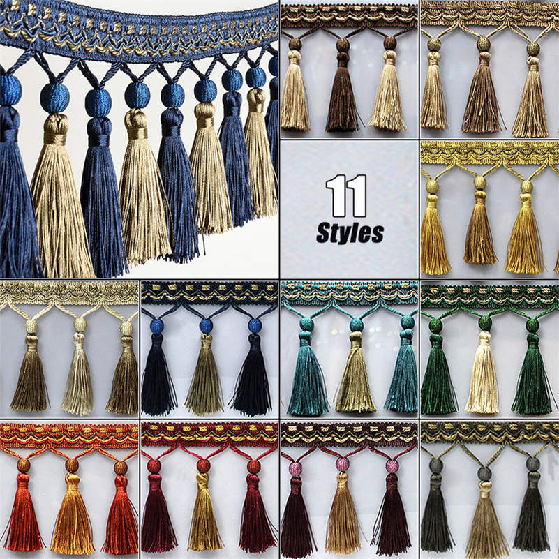 Beaded Trim Fringe - タッセルフリンジトリム,工芸品,アクセサリー,クッション,ソファ,テーブル,室内装飾品,1 m, 3m