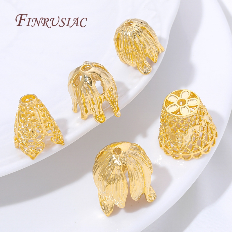 Beaded Trim Fringe - 18K金メッキタッセルエンドキャップ卸売ジュエリーパーツ、ブレスレット＆ネックレス作成DIYアクセサリー用フリンジビーズキャップ