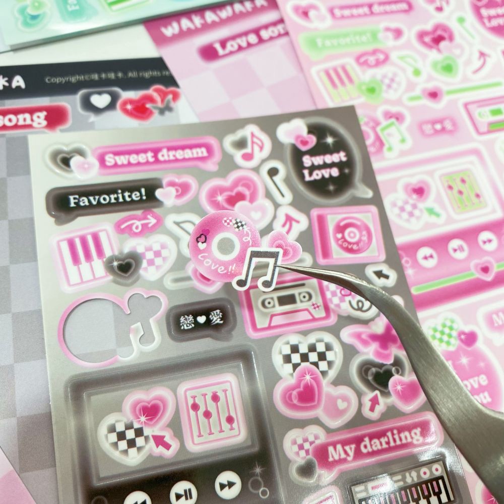 スクラップブック音楽装飾ステッカー韓国 DIY 電話荷物オー - Glitter Vinyl Roll のレビューと価格