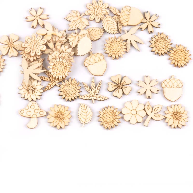天然木のdiyアクセサリー、ひまわりと草、スクラップブッキン - Embellish Craft のレビューと価格