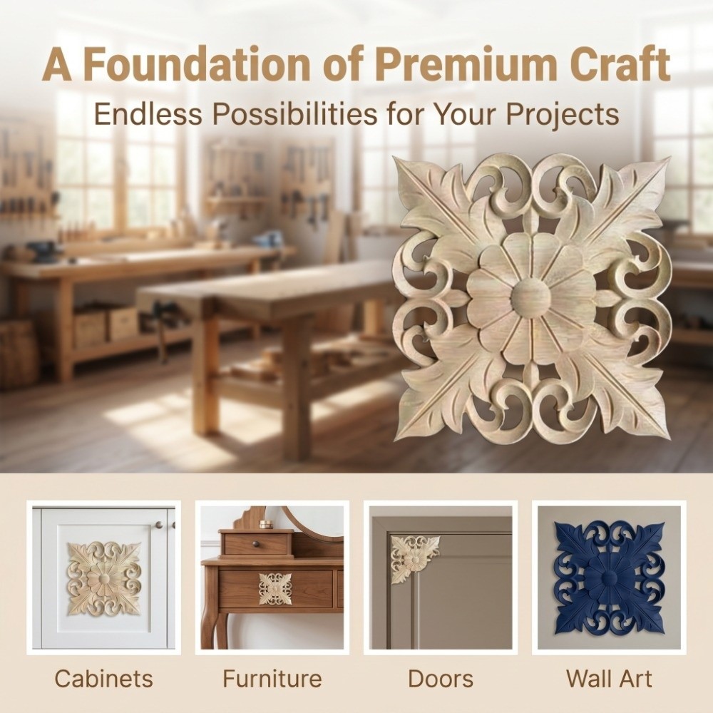 家の装飾品 木製彫刻アップリケ ライトブラウン 5.91イン - Embellish Craft のレビューと価格