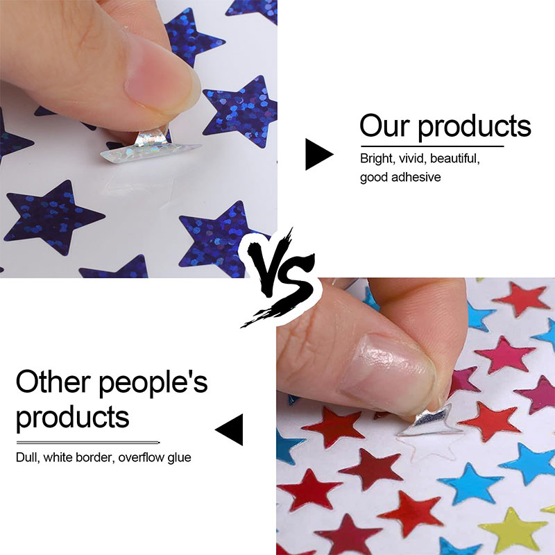 420 個のスターステッカー キラキラホログラフィックグリッ - Glitter Vinyl Roll のレビューと価格