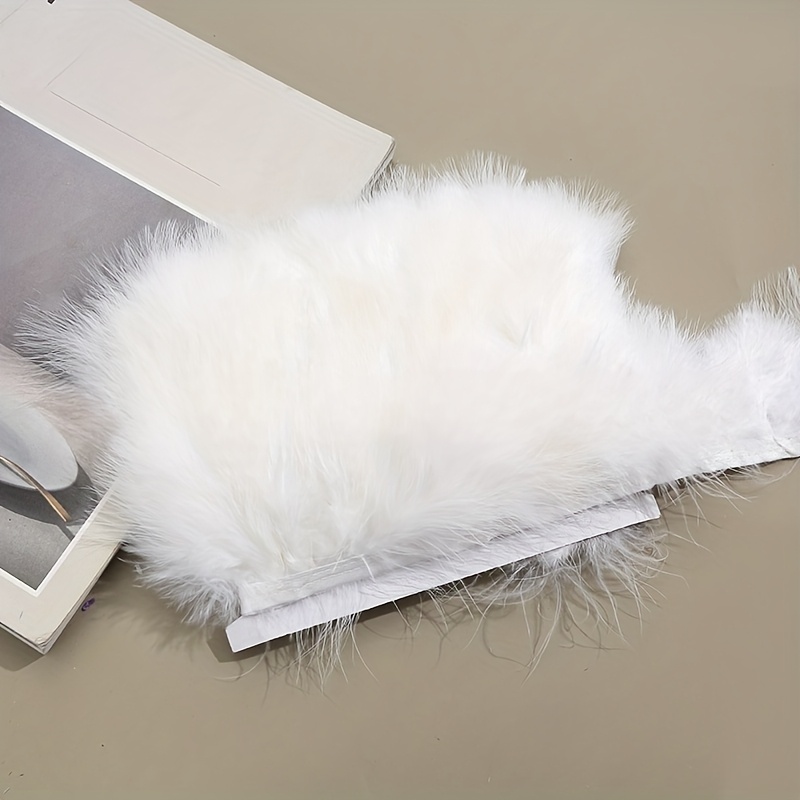 ふわふわの七面鳥の羽飾りフリンジリボン 8-10cm マラブ - Fringe Ribbon Sewing のレビューと価格
