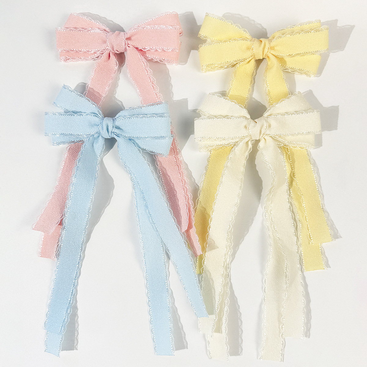 バルク20個入りロングタッセルヘアクリップ、キュートなリボン - Lace Ribbon Trim のレビューと価格