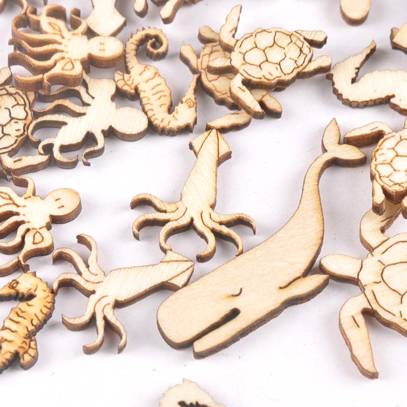 20個25-40mmウミガメ/馬/クジラの木diy工芸品家の - Embellish Craft のレビューと価格