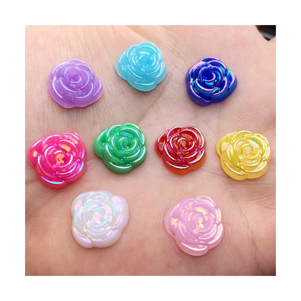 40 個 14 ミリメートルゴールドローズ花樹脂カボション宝 - Embellishment Glue Craft のレビューと価格