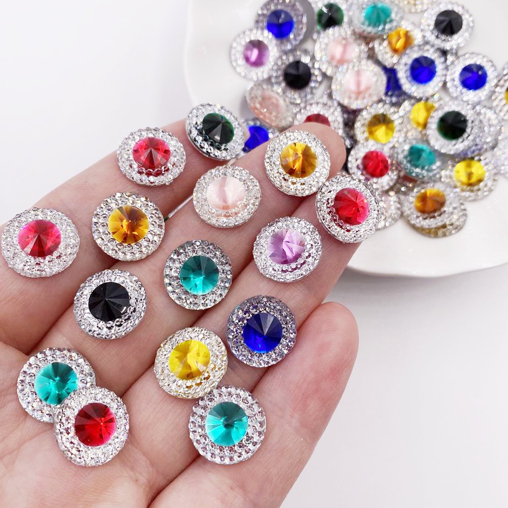 樹脂 10/12/16 ミリメートルダブルカラー凸クリスタル - Embellishment Glue Craft のレビューと価格