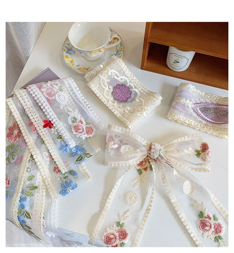 レース刺ribbonフラワーリボン日曜大工、ヘabandヘア - Lace Ribbon Trim のレビューと価格