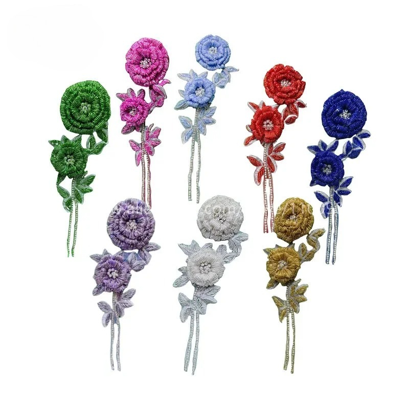 新しいマルチカラーの手作りビーズローズブレストフラワー。 輝 - Applique Patch Flower のレビューと価格