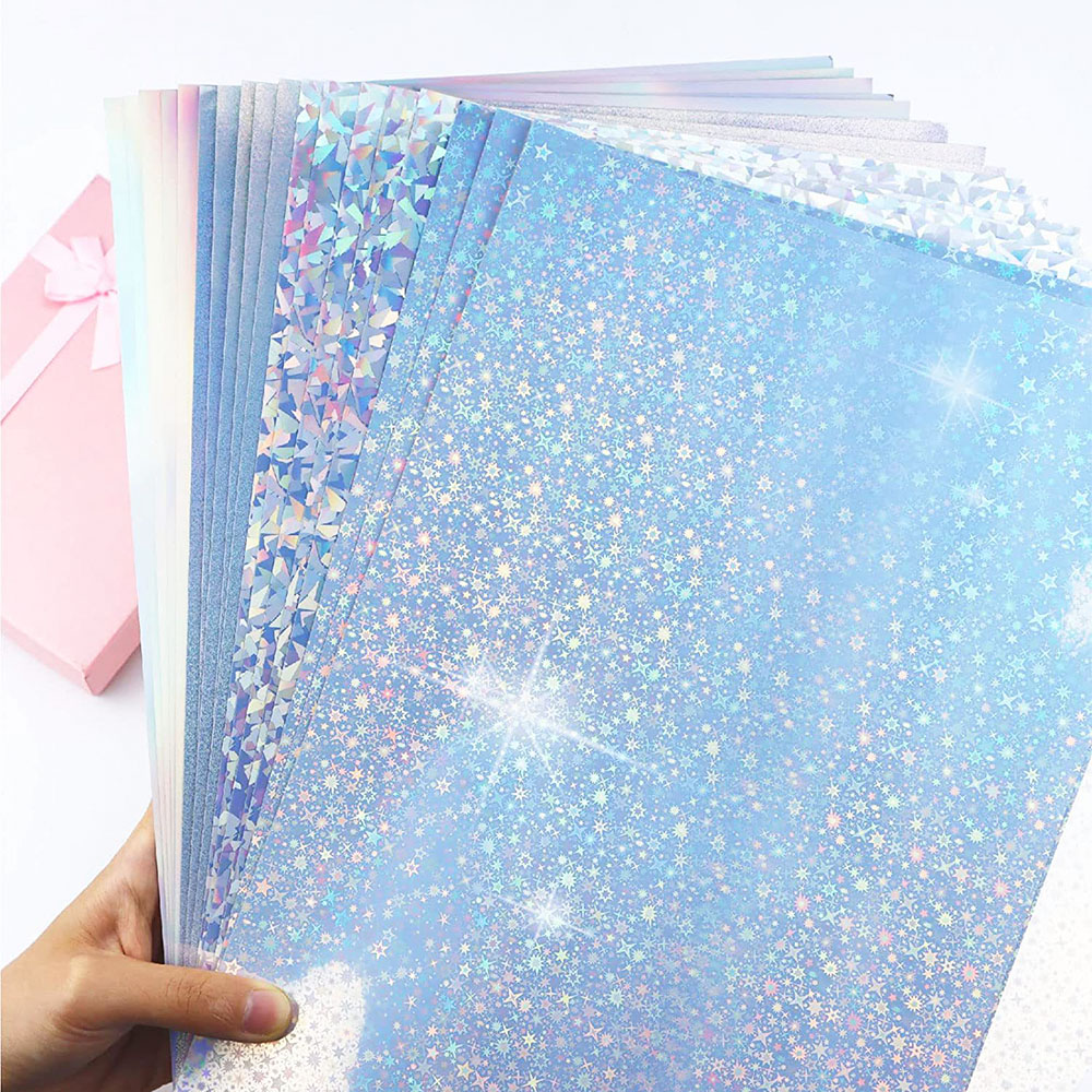 粘着性ホログラフィックステッカー,透明ラミネート,レインボー - Glitter Vinyl Roll のレビューと価格
