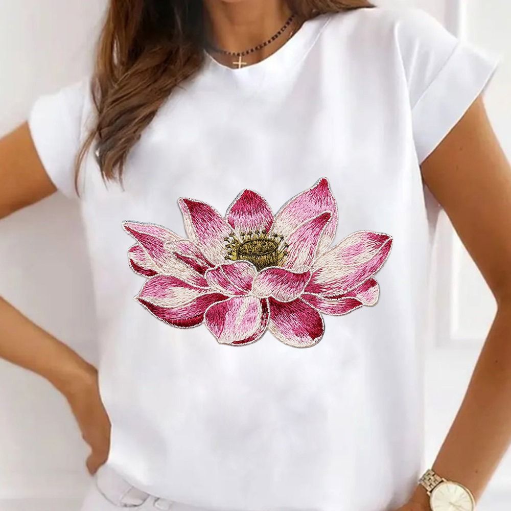 蓮の花が刺繍されたパッチ,バッグ用の柔らかいアップリケ,衣服 - Applique Patch Flower のレビューと価格