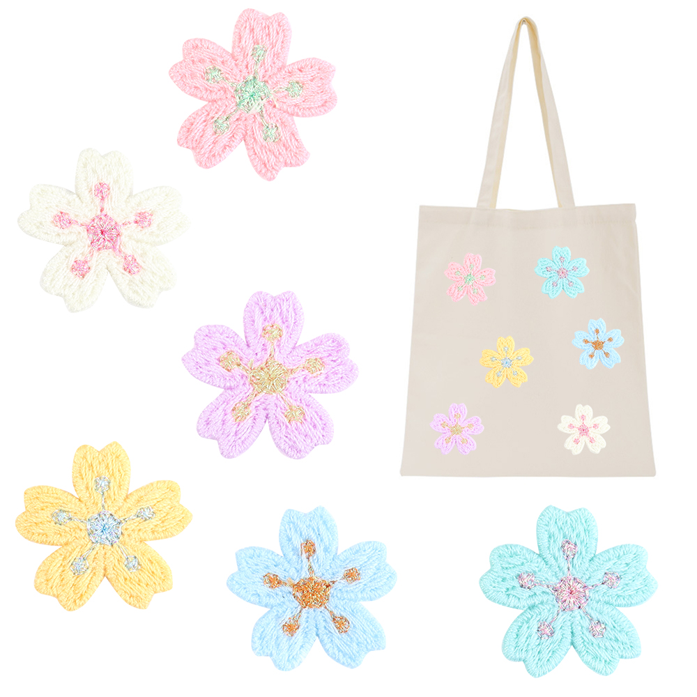 20 ピース/ロットカラフルな 2.4 センチメートル刺繍花 - Applique Patch Flower のレビューと価格