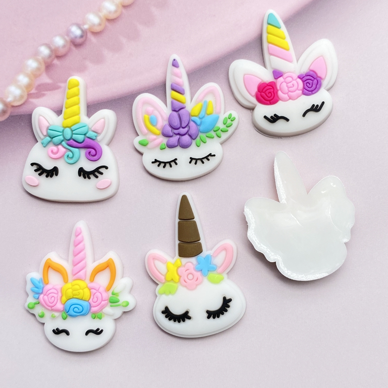 PVCミニユニコーンヘッド,フレキシブル,フラットバック,ス - Embellishment Glue Craft のレビューと価格